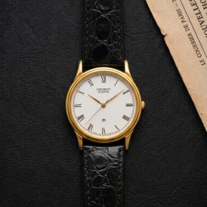 Orient quartz gold and leather